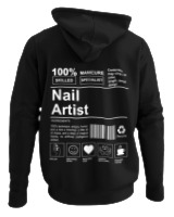 Φούτερ με κουκούλα - Nail Artist - Color Thumbnail Μαύρο