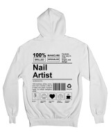 Ζακέτα Φούτερ με κουκούλα - Nail Artist - Color Thumbnail 'Ασπρο