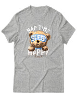 T-Shirt Αντρικό - Nap Time Happy Hour - Color Thumbnail Γκρι Μελανζέ