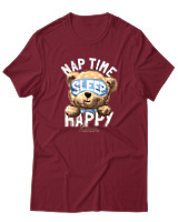T-Shirt Αντρικό - Nap Time Happy Hour - Color Thumbnail Σκούρο Κόκκινο