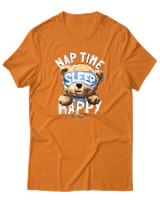 T-Shirt Αντρικό - Nap Time Happy Hour - Color Thumbnail Πορτοκαλί