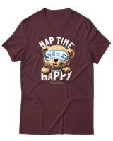T-Shirt Αντρικό - Nap Time Happy Hour - Color Thumbnail Μπορντό