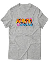 T-Shirt Unisex - Naruto Shippuden Logo - Color Thumbnail Γκρι Μελανζέ