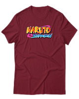 T-Shirt Unisex - Naruto Shippuden Logo - Color Thumbnail Σκούρο Κόκκινο