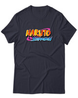 T-Shirt Unisex - Naruto Shippuden Logo - Color Thumbnail Σκούρο Μπλε
