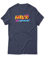 T-Shirt Unisex - Naruto Shippuden Logo - Color Thumbnail Μπλε Γκρι