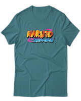T-Shirt Unisex - Naruto Shippuden Logo - Color Thumbnail Μπλε Πράσινο