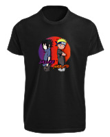 T-Shirt Fit Αντρικό - Naruto Vs Sasuke - Color Thumbnail Μαύρο