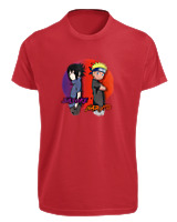 T-Shirt Fit Αντρικό - Naruto Vs Sasuke - Color Thumbnail Κόκκινο