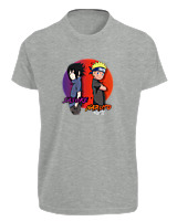 T-Shirt Fit Αντρικό - Naruto Vs Sasuke - Color Thumbnail Γκρι Μελανζέ