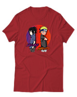 T-Shirt  Γυναικείο - Naruto Vs Sasuke - Color Thumbnail Κόκκινο