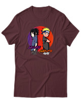 T-Shirt  Γυναικείο - Naruto Vs Sasuke - Color Thumbnail Μπορντό