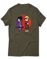 T-Shirt  Γυναικείο - Naruto Vs Sasuke - Color Thumbnail Χακί