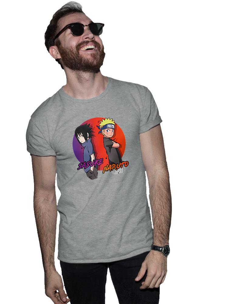T-Shirt Fit Αντρικό - Naruto Vs Sasuke - Image 1