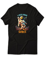 T-Shirt Αντρικό - Need More Space - Color Thumbnail Μαύρο