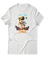 T-Shirt Αντρικό - Need More Space - Color Thumbnail Άσπρο