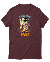 T-Shirt Αντρικό - Need More Space - Color Thumbnail Μπορντό