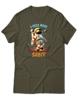T-Shirt Αντρικό - Need More Space - Color Thumbnail Χακί