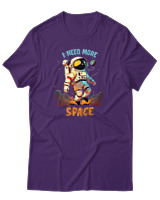 T-Shirt Αντρικό - Need More Space - Color Thumbnail Σκούρο Μωβ