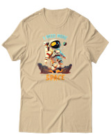 T-Shirt Αντρικό - Need More Space - Color Thumbnail Μπεζ
