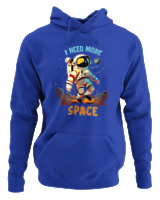 Φούτερ με κουκούλα Γυναικείο - Need More Space - Color Thumbnail Μπλε Ρουά