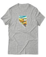 T-Shirt  Γυναικείο - Nevada Las Vegas - Color Thumbnail Γκρί Μελανζέ