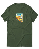 T-Shirt  Γυναικείο - Nevada Las Vegas - Color Thumbnail Κυπαρισσί