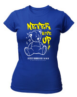 T-Shirt Στενή Γραμμή - Never Give Up - Color Thumbnail Μπλε Ρουά