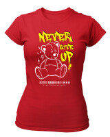 T-Shirt Στενή Γραμμή - Never Give Up - Color Thumbnail Κόκκινο