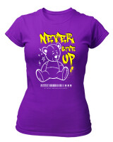 T-Shirt Στενή Γραμμή - Never Give Up - Color Thumbnail Σκούρο Μωβ