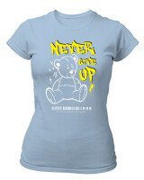 T-Shirt Στενή Γραμμή - Never Give Up - Color Thumbnail Γαλάζιο