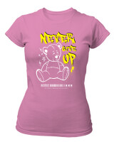 T-Shirt Στενή Γραμμή - Never Give Up - Color Thumbnail Ροζ