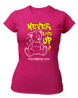 T-Shirt Στενή Γραμμή - Never Give Up - Color Thumbnail Φουξια