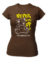T-Shirt Στενή Γραμμή - Never Give Up - Color Thumbnail Καφέ