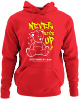 Φούτερ με κουκούλα - Never Give Up - Color Thumbnail Κόκκινο
