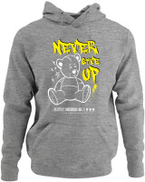 Φούτερ με κουκούλα - Never Give Up - Color Thumbnail Γκρι Μελανζέ