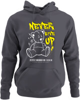 Φούτερ με κουκούλα - Never Give Up - Color Thumbnail Ανθρακί