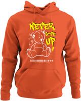 Φούτερ με κουκούλα - Never Give Up - Color Thumbnail Πορτοκαλί