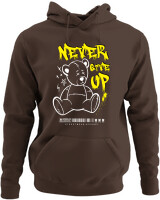 Φούτερ με κουκούλα - Never Give Up - Color Thumbnail Καφέ
