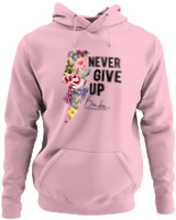 Φούτερ με κουκούλα - Never Give Up - Color Thumbnail Pink