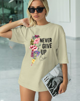 T-Shirt Classic - Never Give Up - Color Thumbnail SAGE GREEN