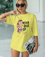 T-Shirt Classic - Never Give Up - Color Thumbnail LIGHT YELLOW