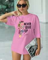 T-Shirt Classic - Never Give Up - Color Thumbnail PINK