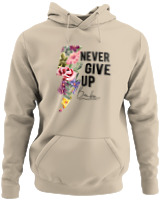 Φούτερ με κουκούλα - Never Give Up - Color Thumbnail Μπέζ