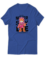 T-Shirt Αντρικό - Never Say Die - Color Thumbnail Μπλε Ρουά