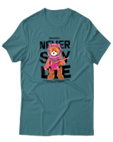 T-Shirt Αντρικό - Never Say Die - Color Thumbnail Μπλε Πράσινο