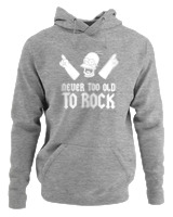 Φούτερ με κουκούλα Αντρικό - Never Too Old To Rock - Color Thumbnail Γκρι Μελανζέ