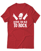 T-Shirt Αντρικό - Never Too Old To Rock - Color Thumbnail Κόκκινο