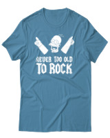 T-Shirt Αντρικό - Never Too Old To Rock - Color Thumbnail Τιρκουάζ