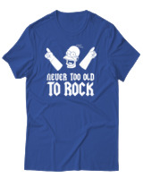 T-Shirt Αντρικό - Never Too Old To Rock - Color Thumbnail Μπλε Ρουά